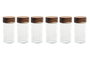 DKD Home Decor Especiero Set de 6 Piezas Cristal y Acacia Natural 10 x 11 x 19 cm