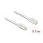 DeLOCK Cable de red RJ45 plano Cat.8.1 U/FTP 0,5 m Blanco