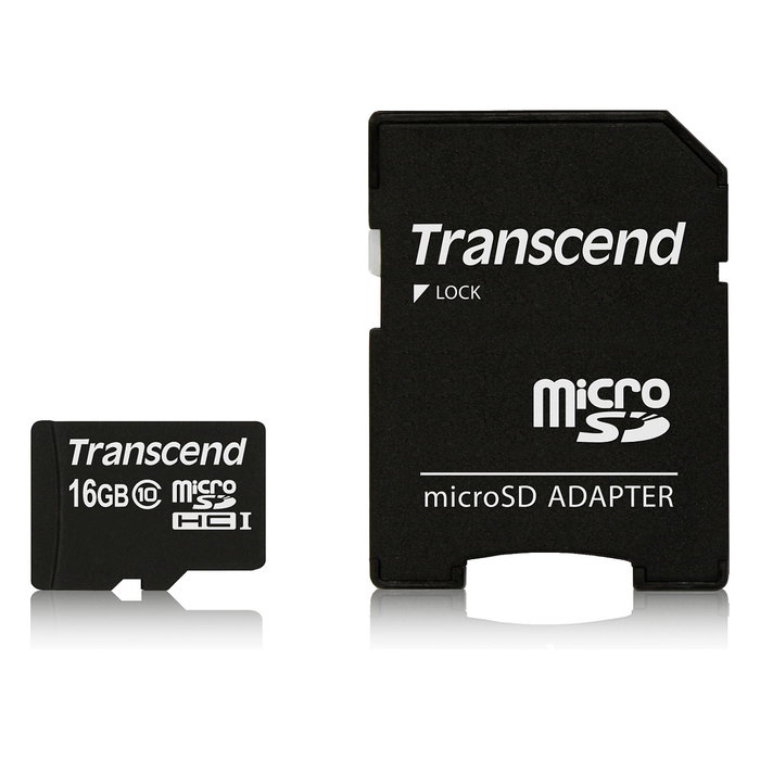 Transcend microSDHC 16GB Clase 10 con adaptador SD
