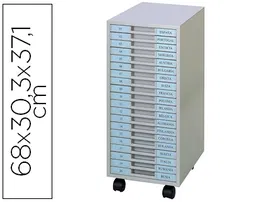 Clen Archivador Metálico 20 Bandejas Plástico 680x303x371 mm Gris Claro