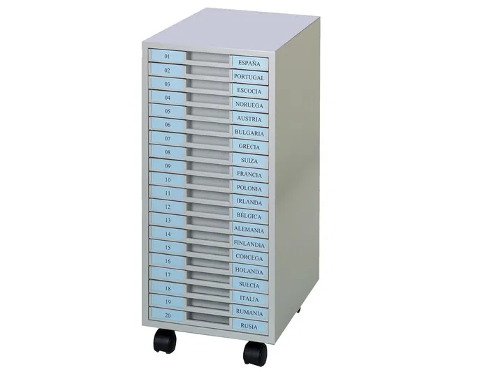 Clen Archivador Metálico 20 Bandejas Plástico 680x303x371 mm Gris Claro Clen Archivador Metálico 20 Bandejas Plástico 680x303x371 mm Gris Claro