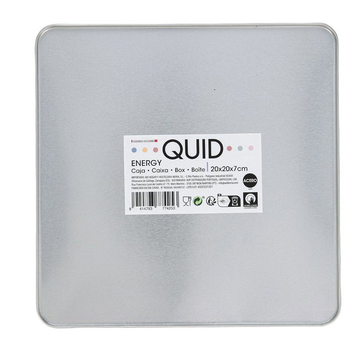 Quid Caja Acero Carbono Energy 20x20x7 cm Azul