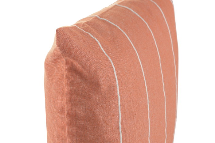 DKD Home Decor Cojín de Algodón Reciclado 45x45 Rayas Naranja Pack de 2