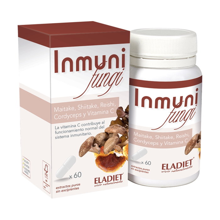Eladiet Inmunifungi 60 cápsulas - Complemento con Reishi, Shiitake, Maitake y Cordyceps para defensas Eladiet Inmunifungi 60 cápsulas - Complemento con Reishi, Shiitake, Maitake y Cordyceps para defensas