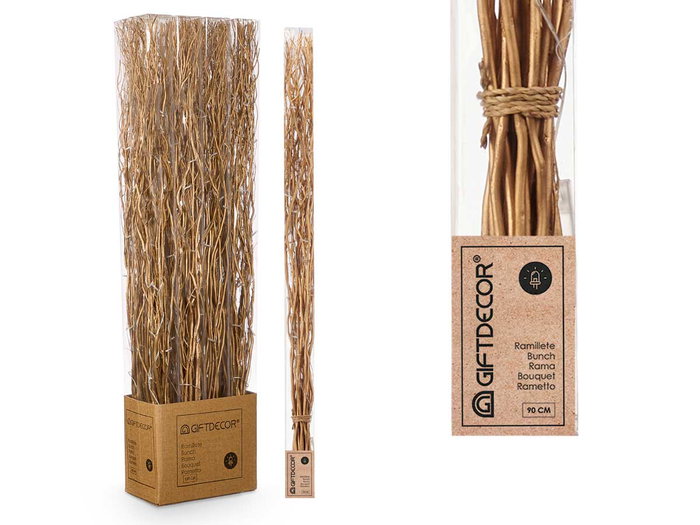 Giftdecor Ramillete de Varas Oro 30 Leds 120 cm (Set de 8)