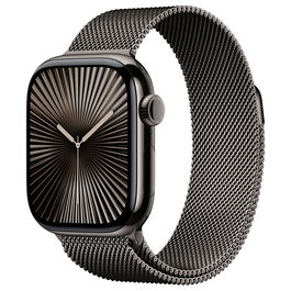 Apple Watch Series 10 GPS + Cellular 42mm Caja de Titanio Gris con Correa Milanesa de Acero Inoxidable Gris, Pantalla OLED, 64 GB, watchOS 11, Resistente al Agua