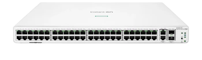 HPE Aruba JL808A Switch Instant On 1960 Gestionado L2+, 48 Puertos Gigabit RJ-45 + 2 Puertos 10GBase-T + 2 SFP+, Apilable, 1U, Sin PoE, 176 Gbit/s