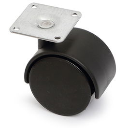 Q&Q Rueda Giratoria Aro Doble Ø50 Plástico Negro