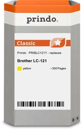 Prindo Classic Cartucho de tinta amarillo compatible con Brother LC121Y