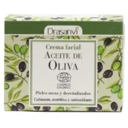 Drasanvi Crema Facial Aceite de Oliva Virgen 50 ml - Hidratante y Anti-Edad para Pieles Castigadas - Certificado Ecocert Bio COSMOS ORGANIC
