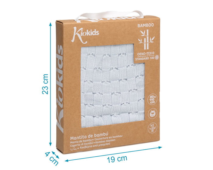 KioKids Manta Azul de Bambú 100% Termoclimática para Bebé, Certificado OEKO-TEX, 80x110 cm KioKids Manta Azul de Bambú 100% Termoclimática para Bebé, Certificado OEKO-TEX, 80x110 cm