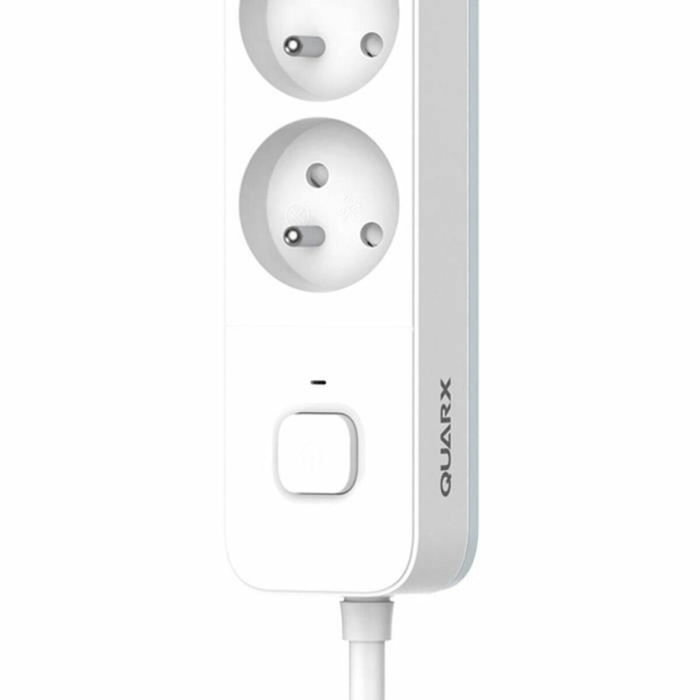AUCUNE Regleta QUARX de 4 enchufes con interruptor y cable de 3 m.