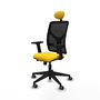 PIQUERAS Y CRESPO Silla de oficina Motilla con mecanismo Sincro/Traslack, Amarillo y Negro