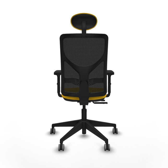 PIQUERAS Y CRESPO Silla de oficina Motilla con mecanismo Sincro/Traslack, Amarillo y Negro