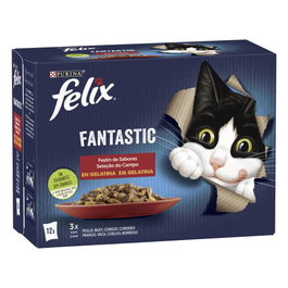 Felix Fantastic Sab-Campo Jelly 6x12x85g Comida para Gatos en Gelatina