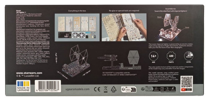 Ugears Star Wars Maqueta de madera TIE Fighter Ugears Star Wars Maqueta de madera TIE Fighter
