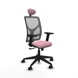 PIQUERAS Y CRESPO Silla de oficina Motilla Rosa y Gris