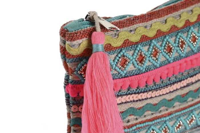 DKD Home Decor Neceser Mediterraneo Algodón y Poliéster Multicolor 2 x 13.5 x 19.5 cm (2 Unidades) DKD Home Decor Neceser Mediterraneo Algodón y Poliéster Multicolor 2 x 13.5 x 19.5 cm (2 Unidades)