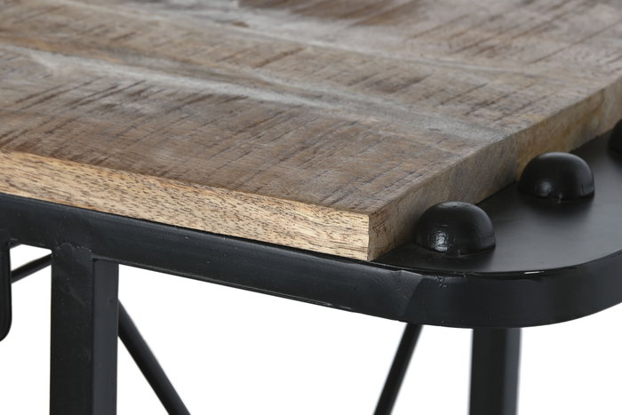DKD Home Decor Consola Avion Negro Natural Metal Madera 191 x 91 x 58 cm