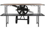 DKD Home Decor Consola Avion Negro Natural Metal Madera 191 x 91 x 58 cm