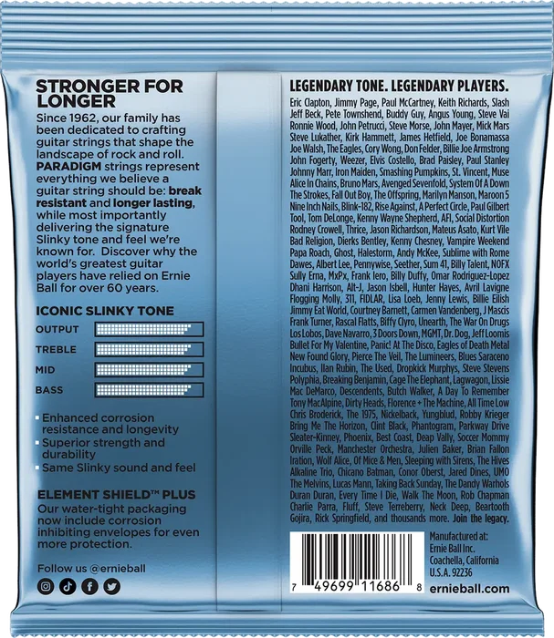 Ernie Ball Juego Cuerdas Guitarra Eléctrica Paradigm Slinky Primo 9.5-44 - Máxima Resistencia y Durabilidad Garantizada Ernie Ball Juego Cuerdas Guitarra Eléctrica Paradigm Slinky Primo 9.5-44 - Máxima Resistencia y Durabilidad Garantizada