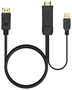 Aisens Cable Conversor Activo HDMI 2.0 a DisplayPort 1.2 con USB, Negro, 1.8m