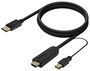 Aisens Cable Conversor Activo HDMI 2.0 a DisplayPort 1.2 con USB, Negro, 1.8m