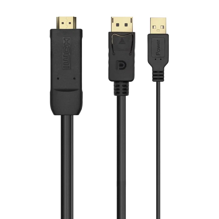 AISENS Cable Conversor Activo HDMI 2.0 a DisplayPort 1.2 con USB Alimentación, 1.8m, Negro AISENS Cable Conversor Activo HDMI 2.0 a DisplayPort 1.2 con USB Alimentación, 1.8m, Negro