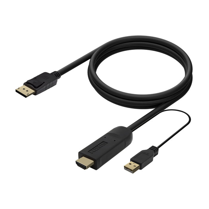 Aisens Cable Conversor Activo HDMI 2.0 a DisplayPort 1.2 con USB, Negro, 1.8m Aisens Cable Conversor Activo HDMI 2.0 a DisplayPort 1.2 con USB, Negro, 1.8m
