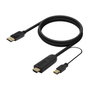 Aisens Cable Conversor Activo HDMI 2.0 a DisplayPort 1.2 con USB, Negro, 1.8m