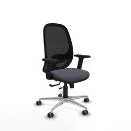 PIQUERAS Y CRESPO Silla de oficina Cilanco con mecanismo Sincro/Traslack, Gris oscuro y Negro