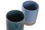 DKD Home Decor Vaso Gres Azul Verde 8 x 10 x 8 cm (12 Unidades)