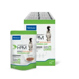 Virbac Veterinary HPM Gato Adulto Esterilizado Salmón Húmedo 12x85g