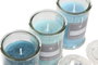 DKD Home Decor Vela de Cristal Colección Azules Surtido de 3 Unidades