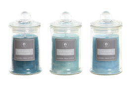 DKD Home Decor Vela de Cristal Colección Azules Surtido de 3 Unidades