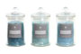 DKD Home Decor Vela de Cristal Colección Azules Surtido de 3 Unidades
