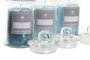 DKD Home Decor Vela de Cristal Colección Azules Surtido de 3 Unidades