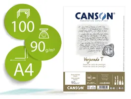 Guarro Papel Verjurado Blanco A4 90gr Paquete de 100 Hojas