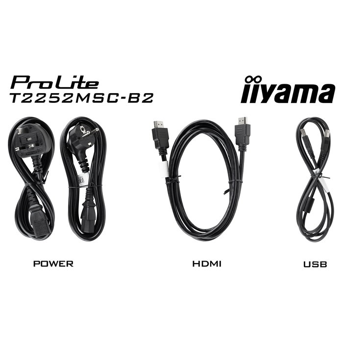 iiyama ProLite T2252MSC-B2 Monitor Táctil 54.6 cm (21.5") FHD 1920x1080 IPS Pantalla Táctil 5ms HDMI DisplayPort USB Altavoces Negro iiyama ProLite T2252MSC-B2 Monitor Táctil 54.6 cm (21.5") FHD 1920x1080 IPS Pantalla Táctil 5ms HDMI DisplayPort USB Altavoces Negro