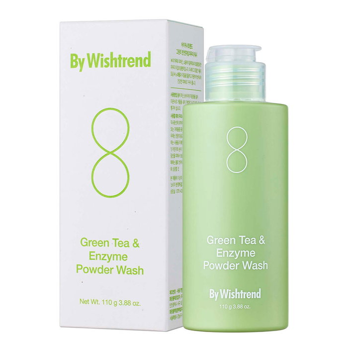 By Wishtrend Green Tea & Enzyme Powder Wash - Limpiador Facial en Polvo con Té Verde y Enzima de Papaya - Exfoliante Suave para Piel Grasa con Impurezas - 110 g