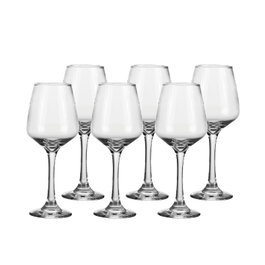 DKD Home Decor Set de 6 Copas de Cristal para Vino Blanco de 360 ml