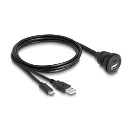 DeLOCK Cable USB 2.0 con conectores USB Tipo-A y USB Tipo-C de 1 m, Negro