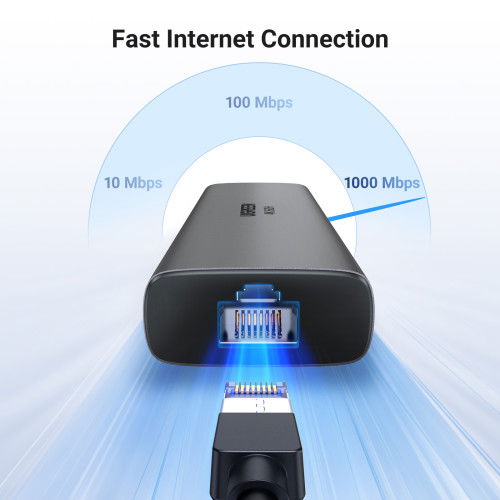 UGREEN 45000 Base de Acoplamiento 6 en 1, HDMI 4K@60Hz, 10Gbps, Gigabit Ethernet, PD 100W, USB-C Hub, Color Gris