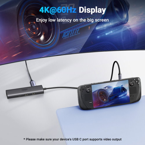 UGREEN 45000 Base de Acoplamiento 6 en 1, HDMI 4K@60Hz, 10Gbps, Gigabit Ethernet, PD 100W, USB-C Hub, Color Gris