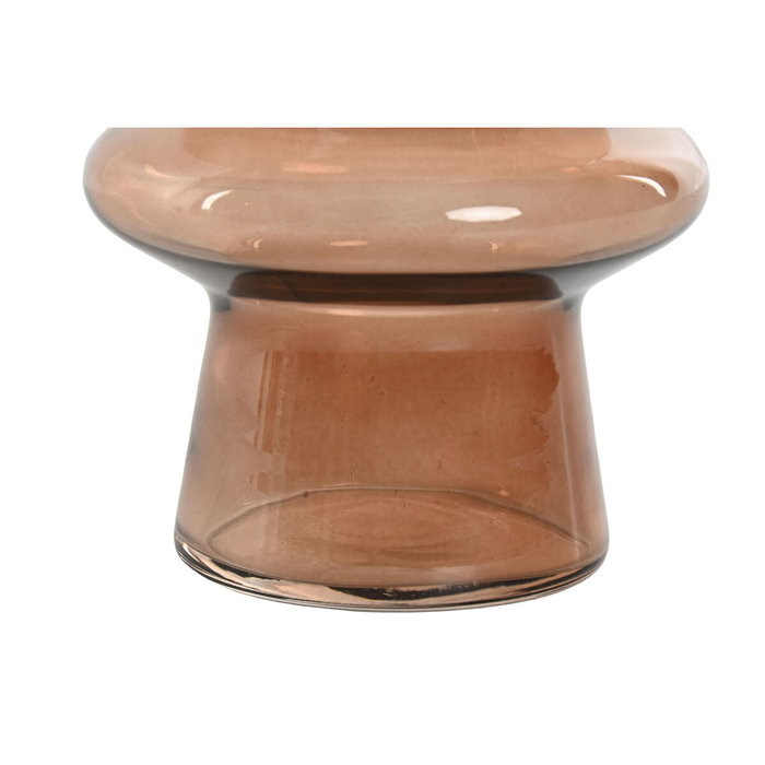 DKD Home Decor Jarrón Moderno Decorativo de Cristal Color Ámbar
