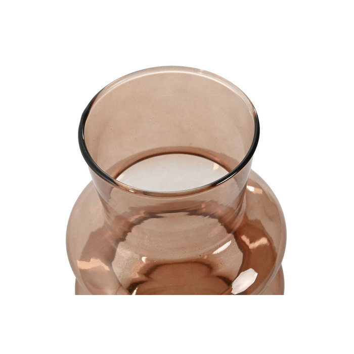 DKD Home Decor Jarrón Moderno Decorativo de Cristal Color Ámbar
