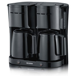 Severin KA 9315 Cafetera de filtro negra con dos jarras térmicas