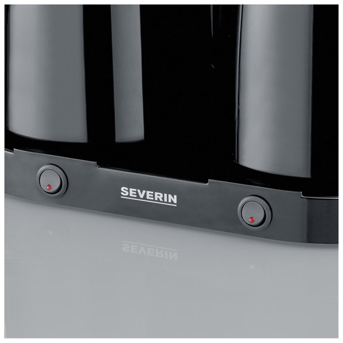 Severin KA 9315 Cafetera de filtro negra con dos jarras térmicas