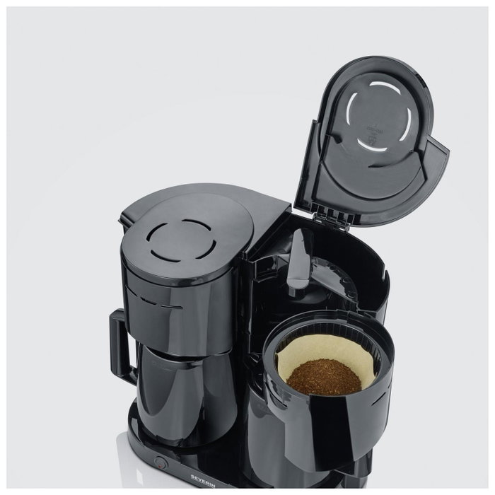 Severin KA 9315 Cafetera de filtro negra con dos jarras térmicas
