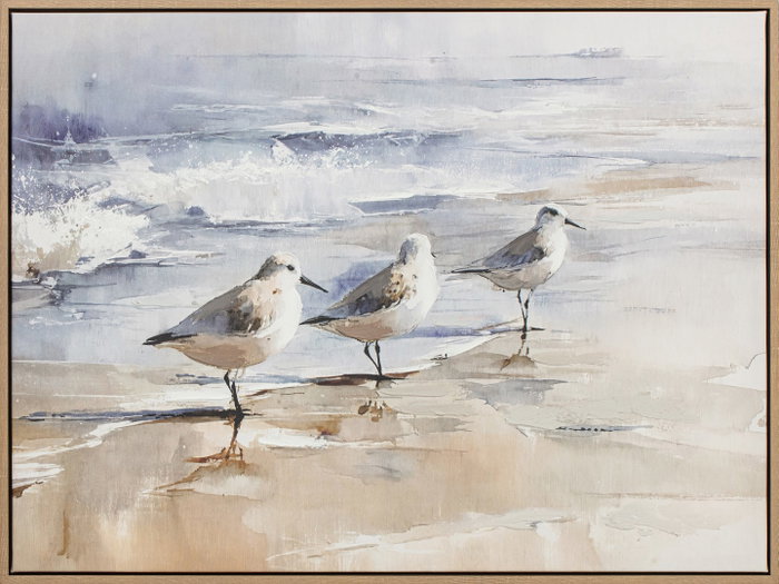 DKD Home Decor Cuadro Lienzo Playa Gaviotas Surtido de 2